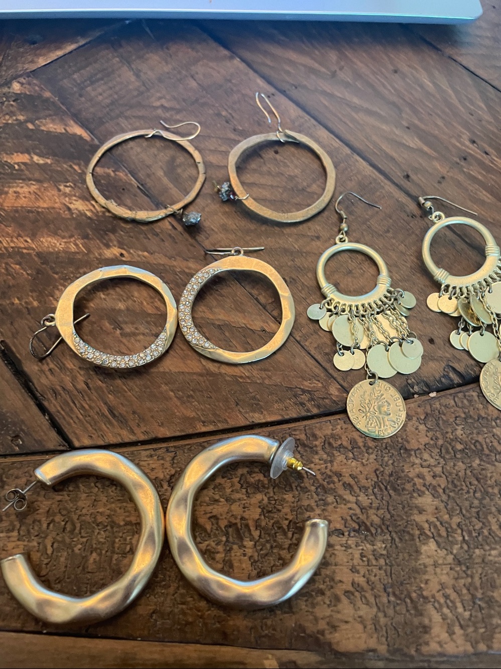 Elegant Gold Hoop and Teardrop Earrings Set